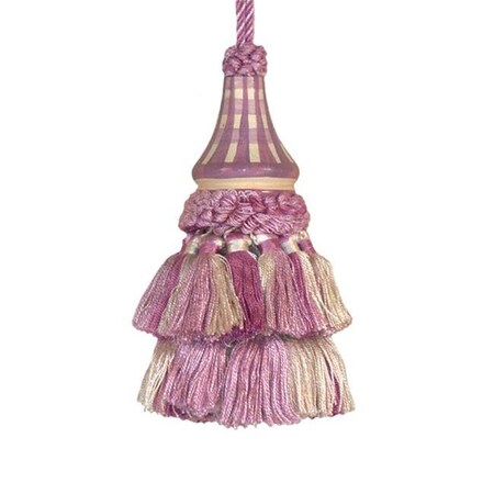 123 Creations C034.5 Inch Issabelle - Lilac Checks Tassel - 100% Rayon